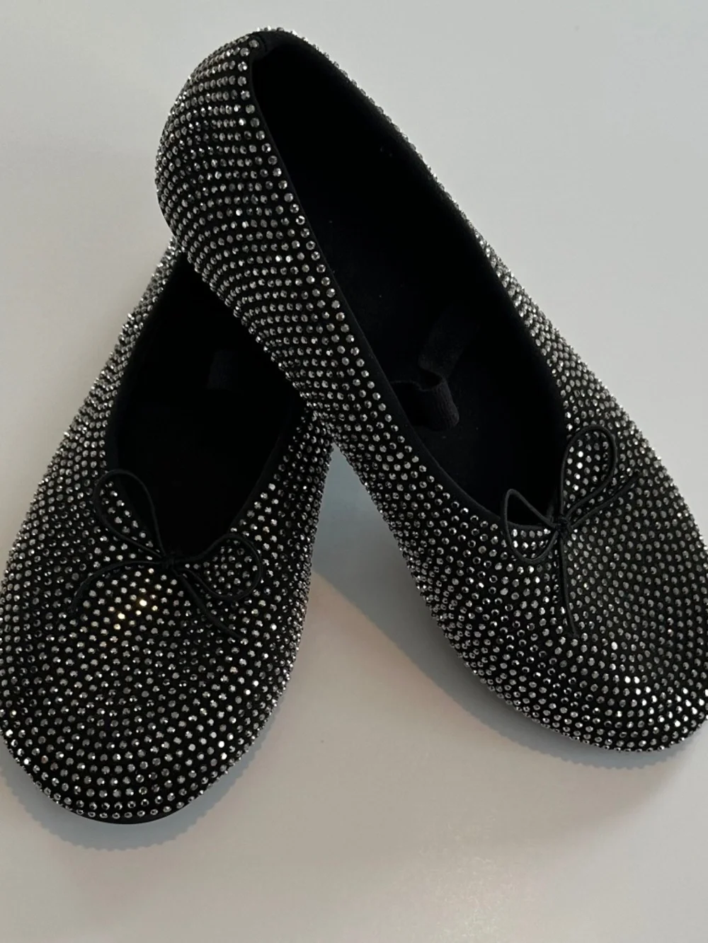 Zara | Black Rhinestone Ballet Flats | Size 29